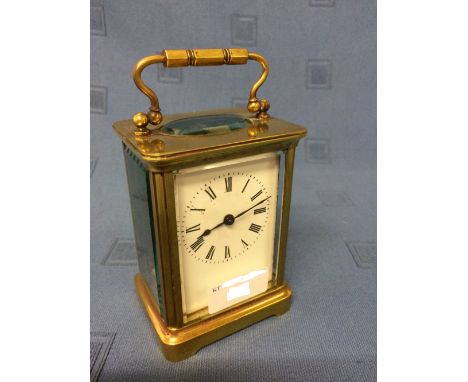 Small brass carriage clock, 11cmH