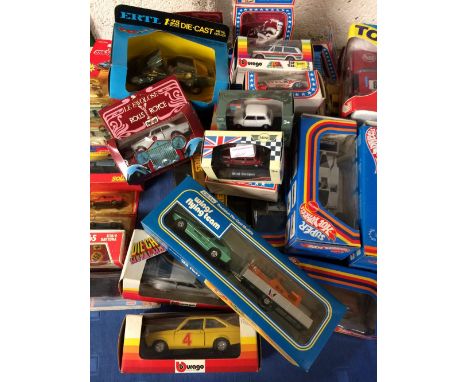 Qty of various toy model vehicles by Hot Wheels, Buarago, Solido &amp; Matchbox etc. in original boxes
