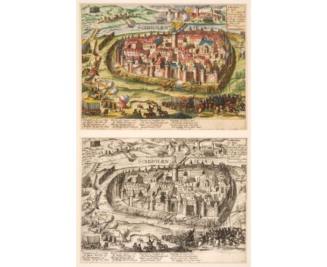 * Russia. Hogenberg (Franz), Schmolenska, circa 1590, hand-coloured engraved city plan showing it under siege by the Polish a