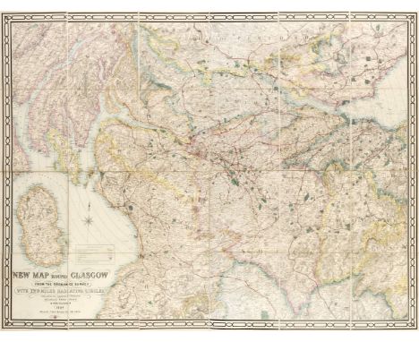 Glasgow. Richmond (George, publisher), New Map round Glasgow from the Ordnance Survey, with Two Miles Radiating Circles, Scal