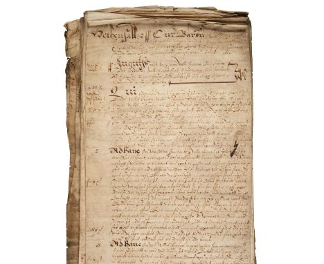 * Court Rolls: Hensall Court, Yorkshire, 1600-1623 & 1626, 1633, 1635 & 1639, manuscript on two rolls of stitched vellum memb