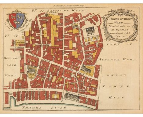 * London. Noorthouck (John), A collection of 16 ward plans, 1772, hand-coloured engraved ward plans, originally published in 