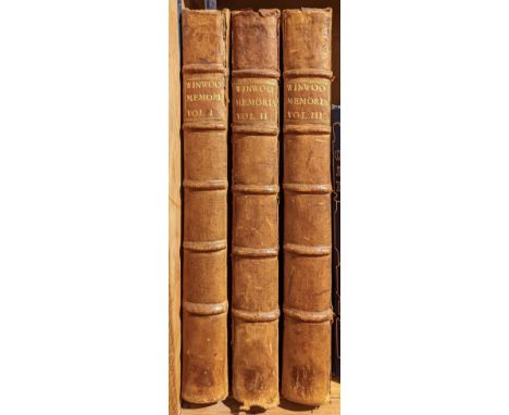 Winwood (Ralph). Memorials of affairs of state in the reigns of Q. Elizabeth and K. James I, collected (chiefly) from the ori