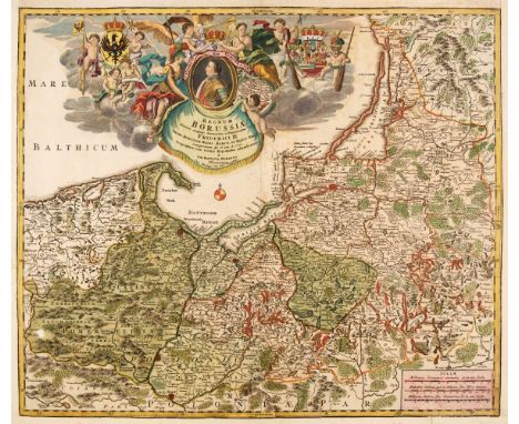 Prussia. Homann (Johann Baptist), Regnum Borussiae..., Nuremberg, 1701, engraved map with contemporary hand colouring and som