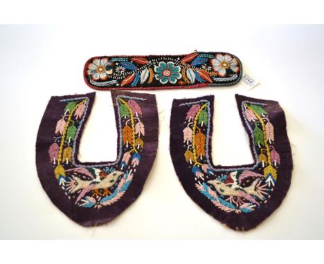 A Small Hussif or Sewing Case, early 19th century, an unusual example as worked with beadwork produced by North American Indi