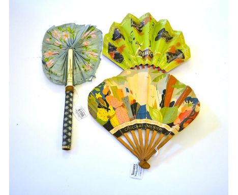Three French Exhibition Fans, 1889, 1931 and 1937: The first, in cockade form, was issued in Paris for the Exposition Univers