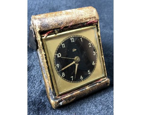 Vintage Kodak leather bound travel clock 