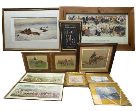 After Lionel Edwards (British 1878-1966): 'Hunting Types - Old Ms Barleycorn', colour lithograph together with four other 20t