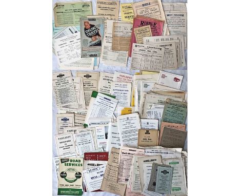 Large quantity (c170) of 1930s-60s BUS TIMETABLE LEAFLETS from a very wide range of UK operators incl Midland Red, Thames Val