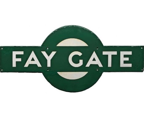Southern Railway enamel TARGET SIGN from Faygate (written by the SR as two words!) station on the former LB&amp;SCR line betw