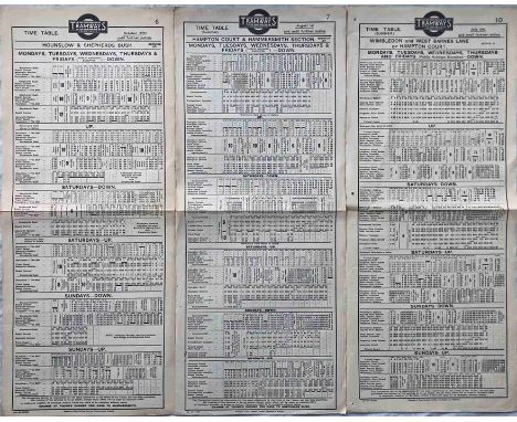 Trio of 1923 London United Tramways (Underground Group) tram stop PANEL TIMETABLES comprising services 57, 67 and 71. General