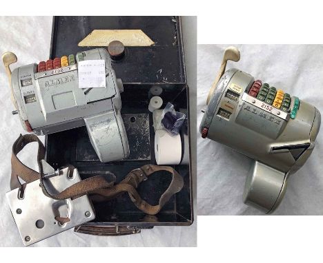 Pair of Almex 'A' TICKET MACHINES, the first is casing no 2752, s/n 250047, prints ticket for 'Express Lines', comes with cor