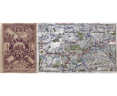 The "District Railway MAP of London', 6th edition, circa 1903. The 3rd issue of this edition. An inset states that the 'New R