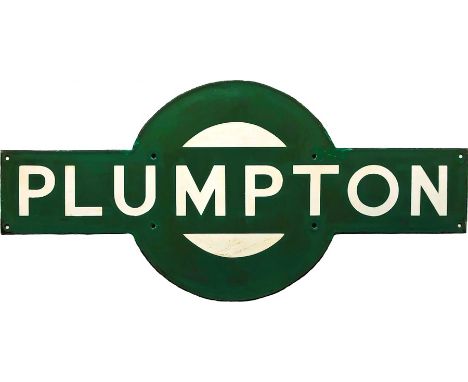 Southern Railway enamel TARGET SIGN from Plumpton station on the former LB&amp;SCR 'cut-off' line between Keymer Junction and