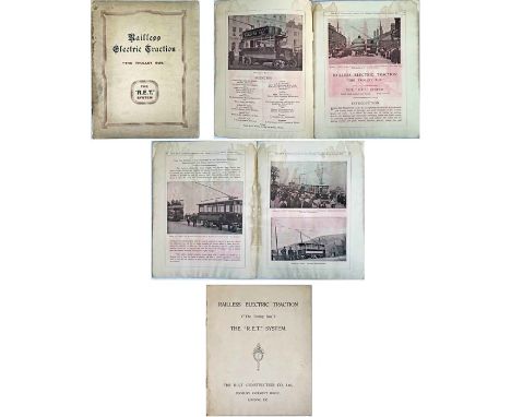 Pair of c1910-15 Railless Electric Traction BROCHURES, the first is 28 pages and fully illustrated with pictures of the first