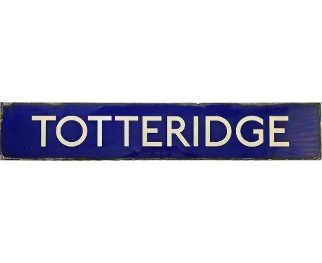 London Underground enamel PLATFORM SIGN from Totteridge station on the Northern Line. This ex-LNER station is officially name