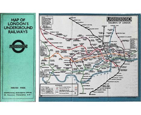 1926 London Underground linen-card POCKET MAP from the Stingemore-designed series of 1925-32. This is the third edition, date