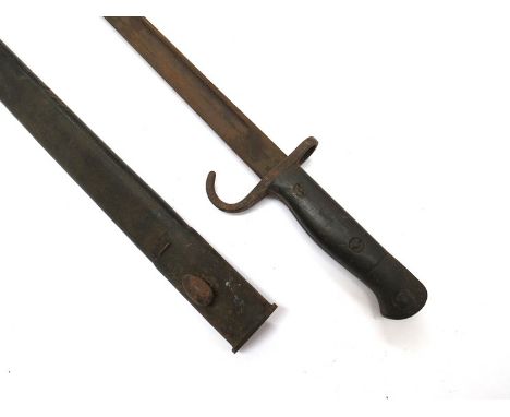 A scarce British 1907 pattern bayonet with hooked quillon, by Wilkinson of London. Dates stamped include 11 '09 together with