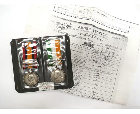 A Queen's South Africa Medal (QSA) and King's South Africa (KSA) pair of medals, the QSA with Transvaal, Orange Free State an