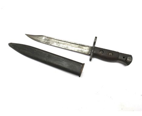 A British No. 5 Mk. I second pattern Jungle Carbine bayonet dated 1947, with scabbard