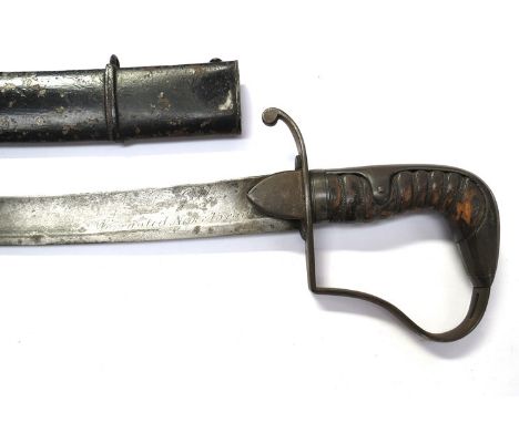 A British 1796 Pattern Light Cavalry officer's sabre by Thomas Gill. The curved blade engraved “Tho. Gill Warranted Never To 