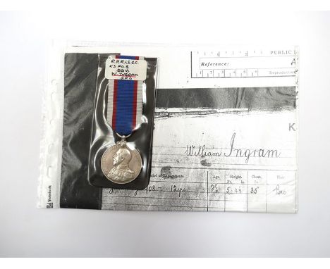 A George V Royal Fleet Reserve Long Service and Good Conduct Medal named to K.3. PO.B. 9916 W. INGRAM. S.P.O. R.F