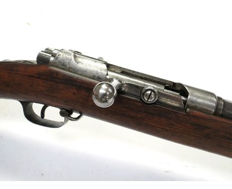 A German Model 71/84 bolt action rifle made for the Turkish Army in 11mm.       OBSOLETE CALIBRE: No license required. Buyer 