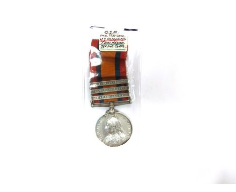 A Queen's South Africa Medal (QSA) with South Africa 1901, Orange Free State and Cape Colony clasps named to PTE. W.J. BLOMFI