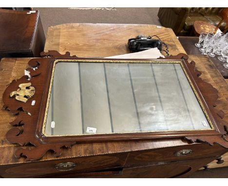 A Provincial Chippendale styled mahogany framed wall mirror with gilt eagle mount, 107cm high
