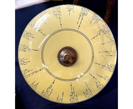 A 1950's yellow glass ceiling light