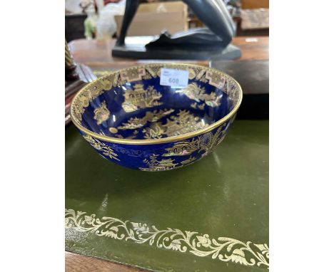 A Carlton ware blue and gilt decorated bowl, 17cm diameter