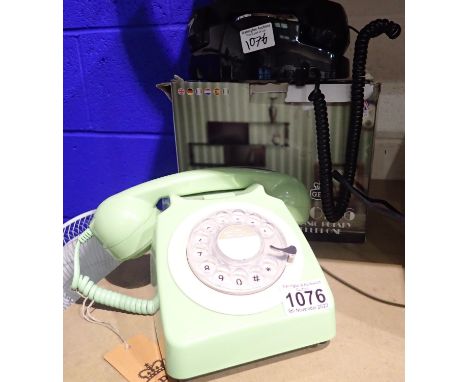 Two telephone including a Rotary example. Not available for in-house P&amp;P 