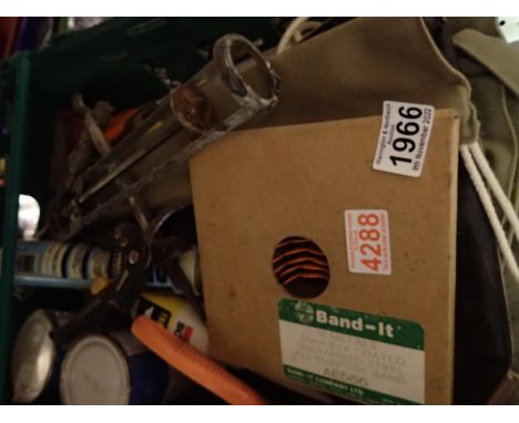Two boxes of mixed tools including chisels. Not available for in-house P&amp;P 