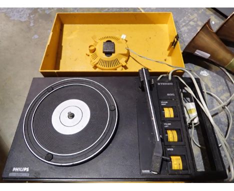 Philips stereo 200 record player with speakers. All electrical items in this lot have been PAT tested for safety and have pas