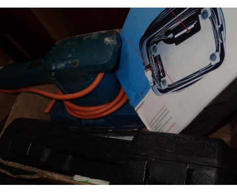 Mixed electrical tools including sander, screwdriver set and mini compressor. Not available for in-house P&amp;P 