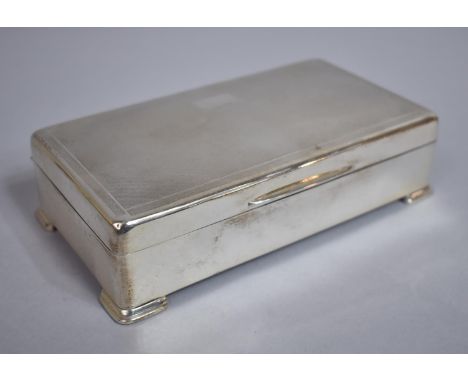 A Silver Cigar/Cigarette Box with Engine Turned Decoration, Birmingham Hallmark