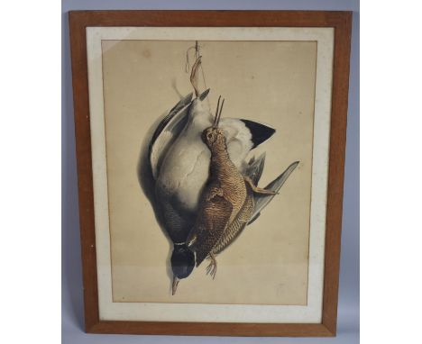 An Oaked Framed French School Lithograph Mallard and Woodcock ;Nature Morte No.2. 46x62cms 