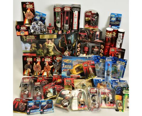 A QUANTITY OF MAINLY BOXED STAR WARS EPISODE I COLLECTABLES, to include Action Fleet mini scenes, Finger Forces, magnets, wat