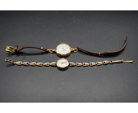 A Rolex precision 9ct gold ladies manual wind wristwatch,&nbsp;19mm, import mark London 1955; together with another Rolex 9ct