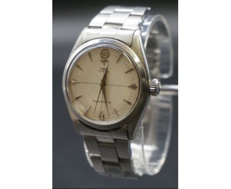 A circa 1960 Tudor Oyster shock resisting stainless steel manual wind wristwatch, 29mm, Serial No. 321823, with a Rolex Jubil