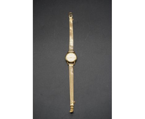 A vintage Mondia yellow metal ladies manual wind wristwatch, 20mm, stamped 750. 