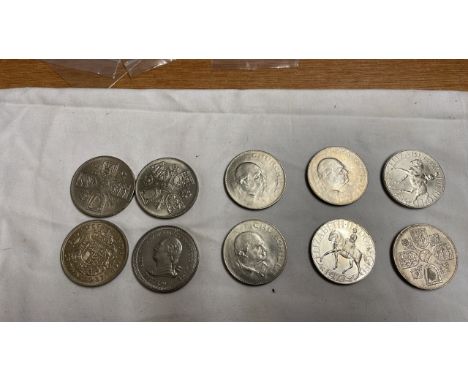 Sale Item:    10 x CHURCHILL 5 SHILLING COINS ETC  Vat Status:   No Vat   Buyers Premium:  This lot is subject to a Buyers P