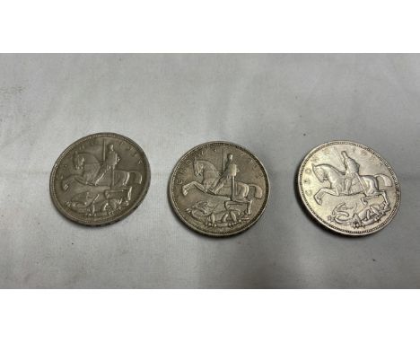  Sale Item:    3 x 1935 CROWNS   Vat Status:   No Vat   Buyers Premium:  This lot is subject to a Buyers Premium of 17.5% + V