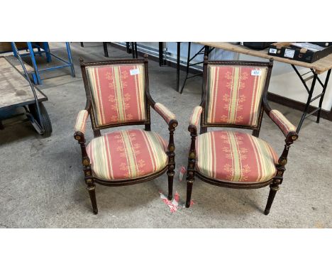  Sale Item:    2 RED ARM CHAIRS (AF)   Vat Status:   No Vat   Buyers Premium:  This lot is subject to a Buyers Premium of 17.