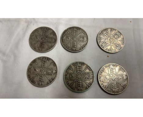  Sale Item:    6 VIC DOUBLE FLORINS 3 x 1890 1 x 1887 1888 1889  Vat Status:   No Vat   Buyers Premium:  This lot is subject 