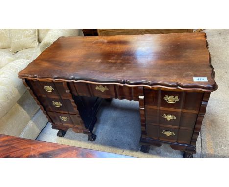  Sale Item:    MAHOGANY KNEE HOLE DESK   Vat Status:   No Vat   Buyers Premium:  This lot is subject to a Buyers Premium of 1