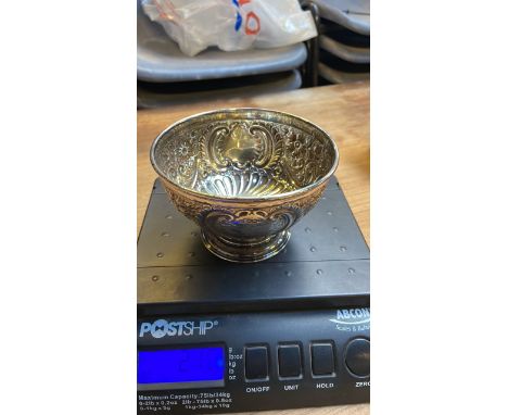  Sale Item:    SILVER BOWL-WEIGHT APPROX 215 GR   Vat Status:   No Vat   Buyers Premium:  This lot is subject to a Buyers Pre