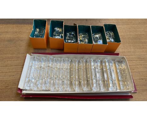  Sale Item:    BOX GLASS NAPKIN RINGS &amp; KNIFE RESTS (AF)  Vat Status:   No Vat   Buyers Premium:  This lot is subject to 