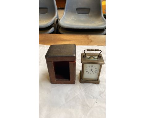  Sale Item:    CARRIAGE CLOCK &amp; CARRY CASE (AF)   Vat Status:   No Vat   Buyers Premium:  This lot is subject to a Buyers