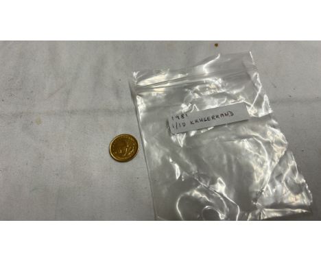  Sale Item:    1981 1/10 KRUGERRAND   Vat Status:   No Vat   Buyers Premium:  This lot is subject to a Buyers Premium of 17.5